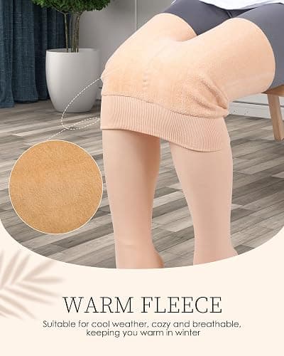 Foaincore 4 Pairs Fleece Lined Tights Women Fleece Lined Leggings Warm Tights Thermal Translucent Leggings for Winter thumbnail 3