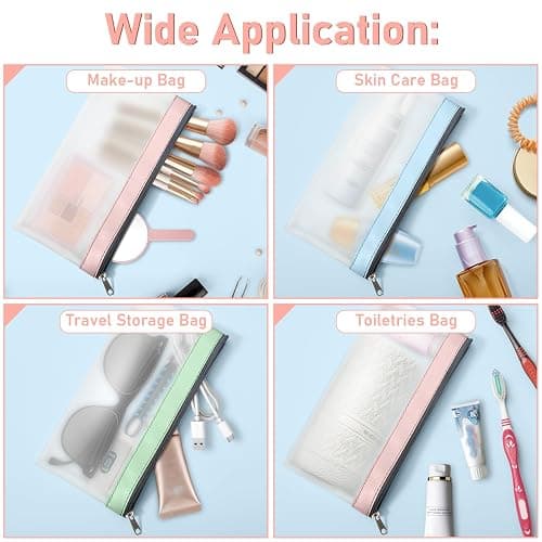 Timart Clear Pencil Pouch-3 Pack, Clear Pencil Case, Pen Holder with Zipper for Kids, Makeup Pouch, Kids Pencil Pouch for Office School Supplies Travel Accessories thumbnail 7