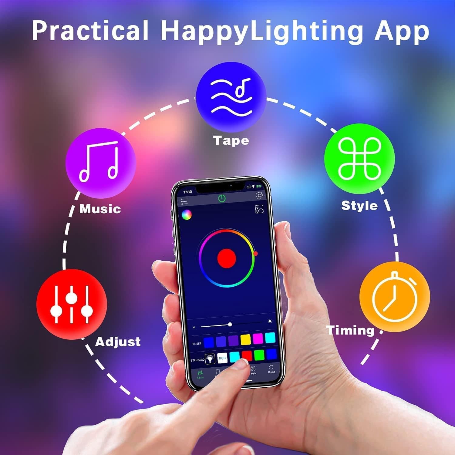 Bluetooth LED Strip Lights 50m, Cozylady 164FT LED RGB LED Light Strips Music Sync Color Changing APP Control Flexible String Lights for Home Kitchen Bar Bedroom Decor, Children's Room Decorations thumbnail 8