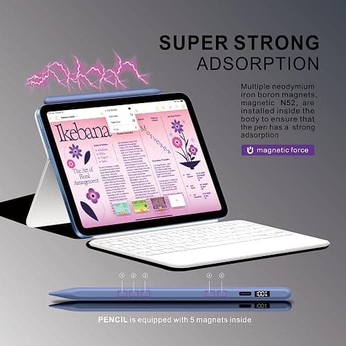 Pencil for Apple iPad 11th/10th/9th with LED Power Display, 15Mins Fast Charge, Stylus Pen for iPad 10/9/8/7/6th,11th A16,Air 11/13 M2/M3,Pro 11/13 M4,Pro 12.9",Air 5/4/3,Mini 7/6/5(Blue) thumbnail 5