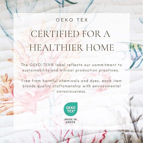 Great Bay Home 3-Piece Full/Queen Microfiber Quilt Set with Shams - Reversible Coastal Print, Lightweight, Layerable Bedding Set - Nautical Bedspread for All Seasons (Coral Reef) - Full / Queen - Coral Reef thumbnail 5