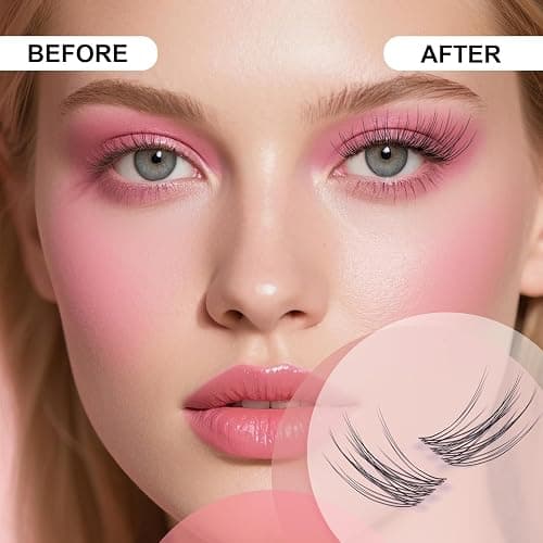Flare Lashes With Invisible Band Diy Natural Eyelash Beginner Friendly Individual Lashes Waterproof and Long lastingMakeup For Girl Cosmetic. thumbnail 6