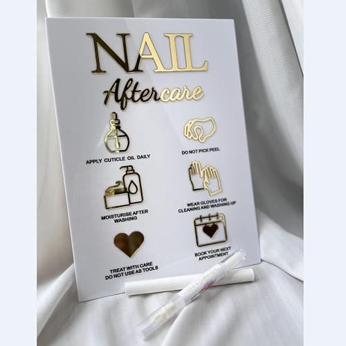 Nails Aftercare 3D Acrylic Sign Advice for Nail Room Decor Manicure Business Supplies Essential Nail Tech Must Haves(7.5 * 10.5) thumbnail 4