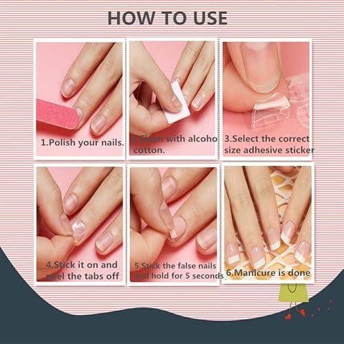 Ivtor 10 Sheets Waterproof Breathable Jelly Double Sided Nail Adhesives,Press on Nails Sticky Tabs Nail Glue Sticker thumbnail 5
