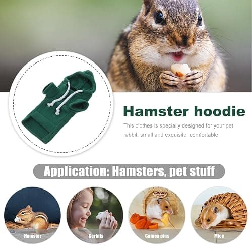 Ferret Clothes Hamster Sweatshirt Guinea Pig Hoodie Hamster Sweater Bunny Hamster Clothing Guinea Pig Outfits Small Animal Warm Vest Green S Red Hoodie thumbnail 8