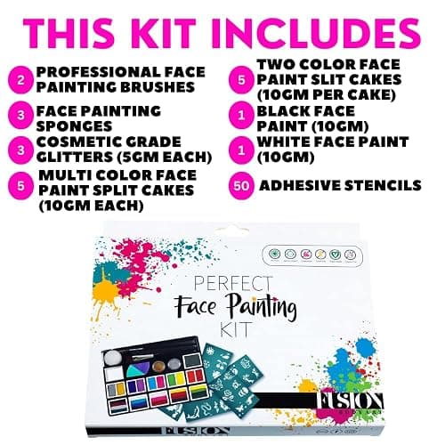 Fusion Body Art | Perfect Face Painting Kit for Professional and Beginner Face Painters - Skin Safe Hypoallergenic Vegan Face Paints thumbnail 2