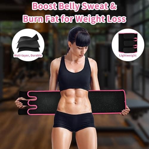 NEWCOO Sweat Waist Trainer For Women Men Waist Trimmer Sweat Belt Band Stomach Wrap Faja For Workout Lower Belly Fat thumbnail 4