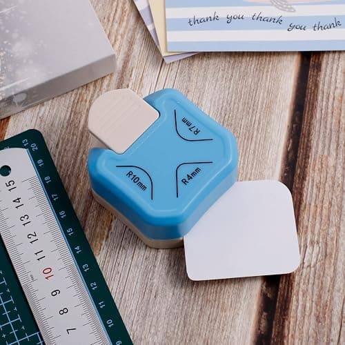 FUYOAL Corner Rounder Punch, 3 in 1 Corner Cutter Corner Paper Punch Card Making, Scrapbooking, Paper Craft (4mm, 7mm,10mm, Blue) thumbnail 2