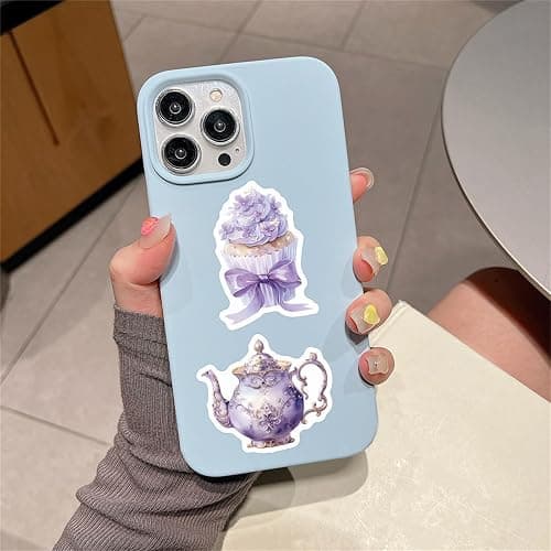 60PCS Purple Aesthetic Stickers, Cute Girly Violet Stickers | Waterproof Decors for Water Bottles,Laptop, Scrapbook, Journaling, Cute Decals for Gilrs Adults Teens thumbnail 3