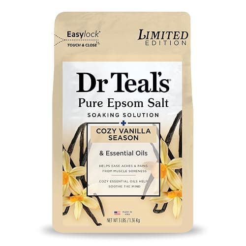 Dr Teal's Epsom Salt Magnesium Soak, Limited Edition Cozy Vanilla Season, 3lbs - Image 1