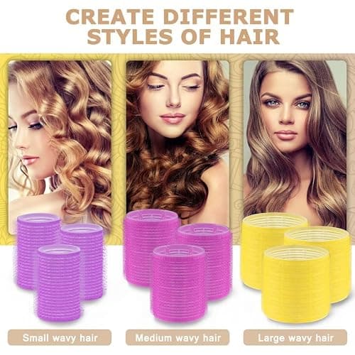 Self grip hair roller set,Hair roller set 18 pcs,Hair rollers with hair roller clips and comb,Salon hairdressing curlers,DIY Hair Styles, Sungenol 3 Sizes Hair Rollers in 1 set… thumbnail 3