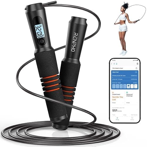 RENPHO Smart Jump Rope - APP Data Storage & Tracking & Analysis, Tangle-Free Jumping Rope for Men, Women, Skipping Rope with Counter, Adjustable workout Jump Ropes for Crossfit, Gym, MMA - Image 1