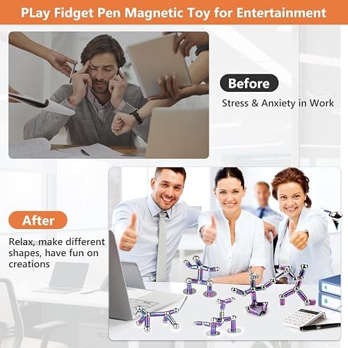 Big Magnetic Fidget Pen Men Women Novelty Gifts Adult Magnet Toys Cool Pen Teenage Boys Girls Birthday Gift Ideas for Him Dad Christmas Stocking Fillers Presents for Teens 10 11 13 15 16 18 Year Old thumbnail 3