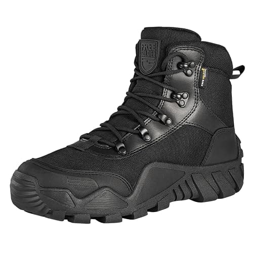 FREE SOLDIER Men's Waterproof Hiking Boots Tactical Work Boots Outdoor Lightweight Military Boots - Image 1