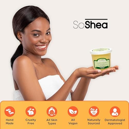 SoShea Whipped Shea Butter Vanilla Spice - Nourishes, Moisturizes & Renews | 100% African Pure Shea Butter | Cold-Pressed & Cold-Processed | No Dyes & Parabens | Vegan | 11.50oz / 326g thumbnail 5