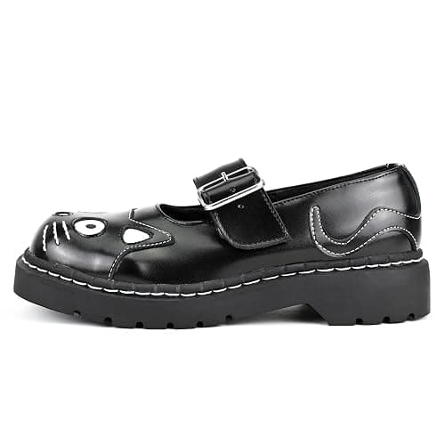 T.U.K. Kitty Cat Mary Jane Shoes for Women, Round Toe Ankle Strap Oxford Shoes thumbnail 3