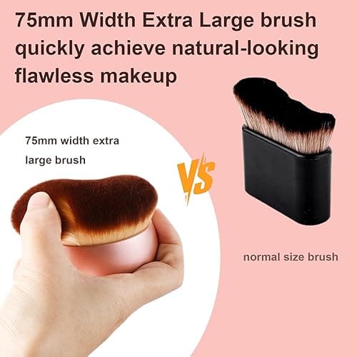 Extra Large Body Makeup Brush for Self Tanner,75mm Leg Makeup &Body Kabuki Blending Brush for Tanning Lotion,Wide-headed Body Coverage Applicator Bronzer Brush for Tattoo Cover up Makeup thumbnail 4