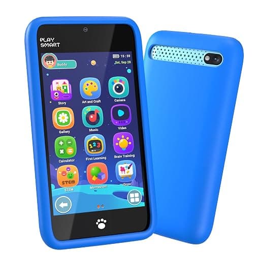 MOMILLA Toys Kids Smart Phone, 3.97" Screen Dual Cameras w/ 21 Stickers, Birthday Gifts for Kids, 16GB Toddler Learning Cell Phone with Games, Boys Girls Toys for Age 3 4 5 6 7 8 9 Year Old - Image 1