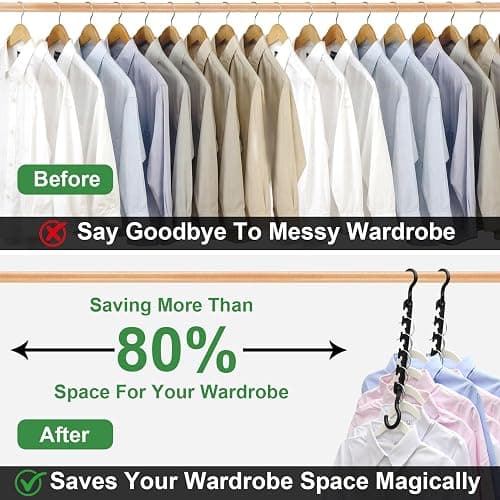 8-Pack-Closet-Organizers-and-Storage,Sturdy Organization-and-Storage-Hangers-Space-Saving for Wardrobe,Dorm-Room-Essentials for College Students Girls Smart Clothes Hanger Apartment Essentials thumbnail 4