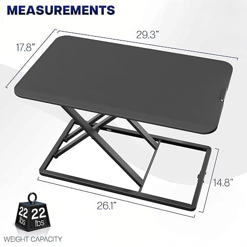 VIVO Economy Single Top Height Adjustable 29 inch Standing Desk Converter, Sit Stand Tabletop Monitor and Laptop Riser Platform Workstation, DESK-V000U thumbnail 3