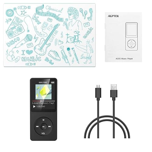 AGPTEK A02S 16GB MP3 Player, 70 Hours Playback Lossless Sound Music Player, Supports up to 128GB, Black thumbnail 7