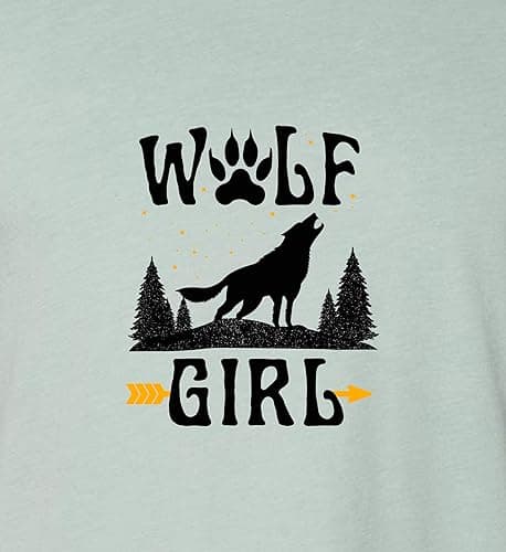 Wolf Girl Shirt Funny Wildlife Animal Lovers Howling Wolf Women T-Shirts thumbnail 5