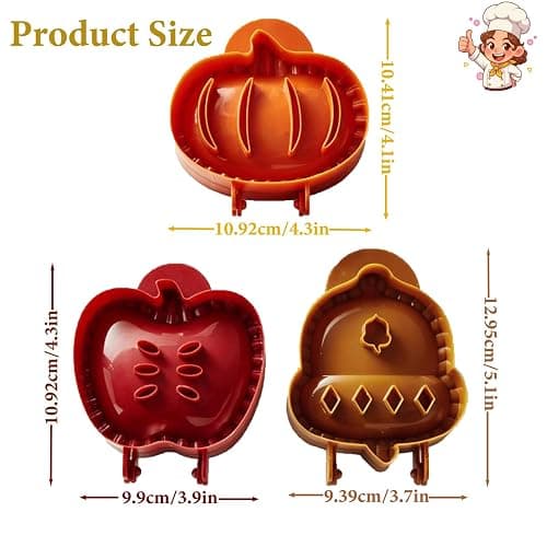 3PCS Mini Hand Pie Molds - Christmas Hand Maker & Dough Presser for Holiday Baking, Perfect Kitchen Tools Accessories for Hand Pies, Pierogi, Ravioli, Calzone & Empanada thumbnail 3