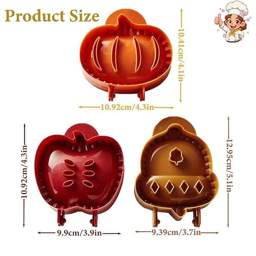 3PCS Mini Hand Pie Molds - Christmas Hand Maker & Dough Presser for Holiday Baking, Perfect Kitchen Tools Accessories for Hand Pies, Pierogi, Ravioli, Calzone & Empanada thumbnail 4