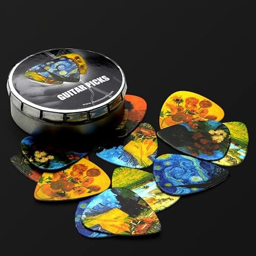 Dulphee Guitar Picks 12 Pack Vincent Van Gogh Picks .71mm Medium with Thin Box thumbnail 4