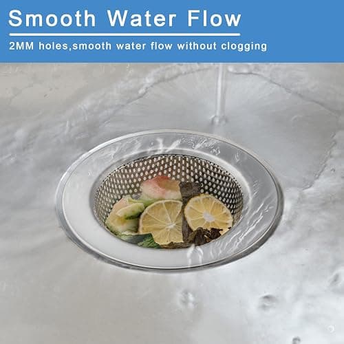 Honmein 2 Pcs Sink Strainer for Most Kitchen Sink Drain Basket, Upgraded Double-Layer Safe Design Kitchen Sink Strainer (Outer Diameter 4.5 Inch) - Silver(2 Pcs) thumbnail 6