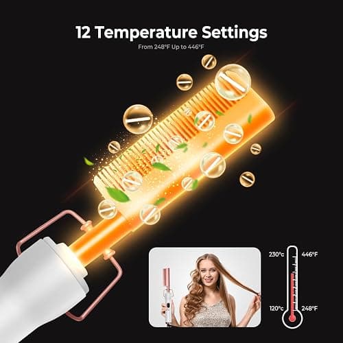 Hot Comb,Pressing Combs for Black Hair with 12 Temp Settings Heating Up to 450°F,Electric Hot Comb 110-240V Straightening Comb for Curling/Straightening thumbnail 4