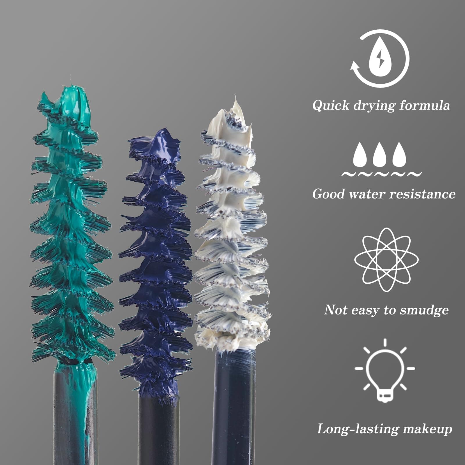 12 Colors Colorful Mascara Set, Blue White Black Rainbow Colourful Long Lasting Wipe Resistant Waterproof Colored 3D Fiber Eyelashes Mascara Volume Eyelashes thumbnail 5