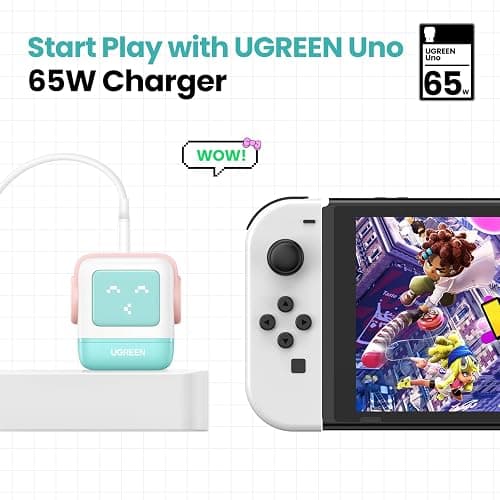 UGREEN Uno 65W USB C Charging Block Nexode 3-Port GaN Charger Compact Fast USB C Power Adapter for MacBook Pro/Air, XPS 13, Note 20/10+, iPhone 16/15, Galaxy S24/S23, Steam Deck, ROG Ally(Purple) - Purple thumbnail 7