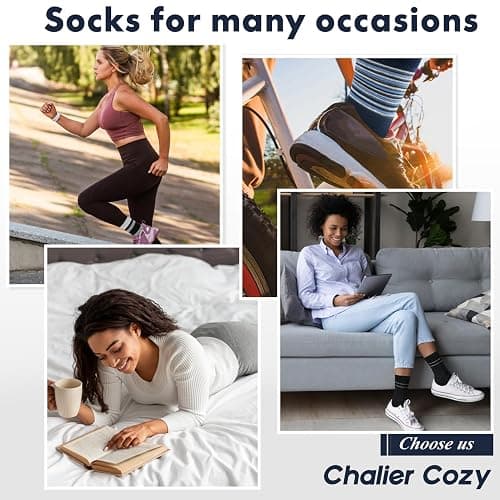 Chalier Cozy 10 Pairs Womens Cotton Socks Soft Ladies Multiple Colors Patterned Original Design Gifts Socks for Womens Girls thumbnail 6