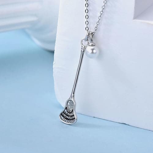 Lacrosse Necklace Sterling Silver Lacrosse Pendant Necklace Sports Jewelry Lacrosse Gifts for Women thumbnail 4