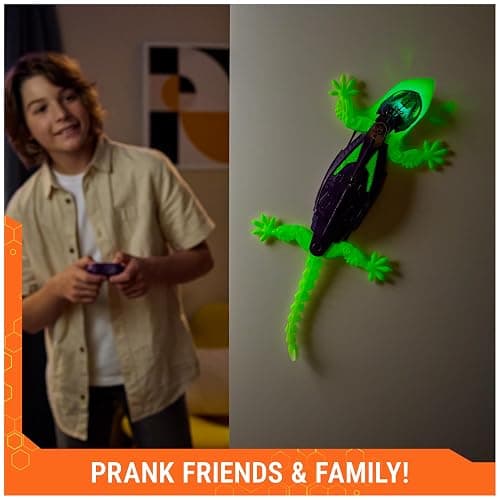 HEX Bots Glow-in-The-Dark Gecko with Official Wall Climber Technology, Rechargeable Remote Control Robot Kids Toys, Prank Toys for Boys & Girls Ages 4 & Up thumbnail 5