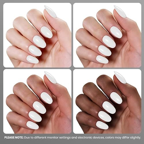 Beetles White Gel Nail Polish - 15ml Full Size White Color French UV Nail Polish Soak Off Nails Art Manicure Salon DIY French Nails Design Home Snowdrop Colorful Bottle Gel thumbnail 4