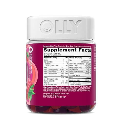 OLLY Women's Daily Multivitamin Gummy, Vitamins A, D, C, E, Biotin, Folic Acid, Adult Chewable Vitamin, Berry Flavor, 65 Day Supply - 130 Count thumbnail 9
