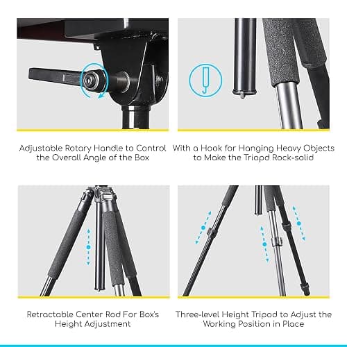 MEEDEN Artist Plein Air Easel: Portable Tabletop Easel with Aluminum Tripod | French Art Easel with Nylon Carry Bag, Tripod Easel Stand for Displaying Outdoor Travel Painting, Walnut thumbnail 7