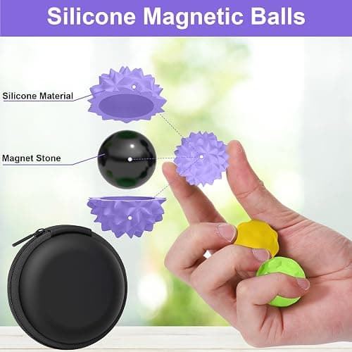 BUSOHA Silicone Fidget Balls - 4 Pack New Fidget Toys Stress Balls for Adults Sensory Stone Travel Toys for Calming,Autism and ADHD,Gifts for Teens thumbnail 3