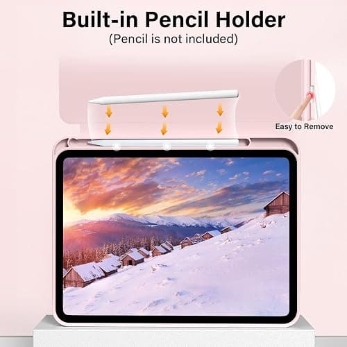 Zktuyu for iPad (A16) 11th 10th Generation Case 11/10.9 Inch with Pencil Holder 2025/2022, Slim Trifold Stand Protective Cover, Hybrid Cover with Soft TPU Back, Pink thumbnail 7