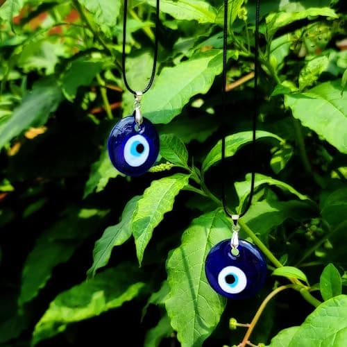 Long tiantian Evil Eye Necklace for Women Evil Eye Pendant Protection Necklaces for Men Leather Rope Glass Inspirational Jewelry Lucky Amulet Necklace thumbnail 6