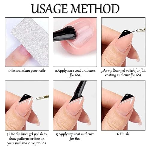 White Gel Nail Polish Liner - UV Shellac Colour For Fineliner, French Nail Art Design, Women's DIY Home Salon, Gel Colours For Nails thumbnail 7