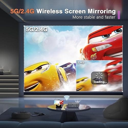 Mini Projector, VOPLLS 1080P Full HD WiFi Bluetooth Portable Projector, Outdoor Home Theater Movie Video Projector, 50% Zoom, Compatible with HDMl, USB, AV, Smartphone (15000L) thumbnail 4