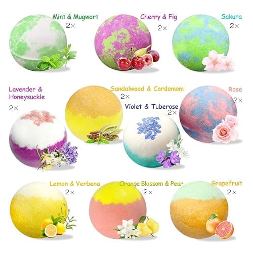 Bath Bombs for Women, 20 Pcs Handmade Bubble Bathbombs Gift Set, Shea & Coco Butter Dry Skin Moisturize, SPA Relaxing Gifts for Women & Men, Her, Girls, Wife, Birthday (Package May Vary) thumbnail 4