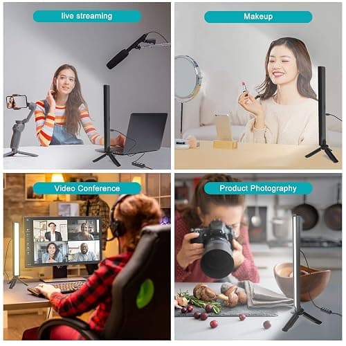USB LED Streaming Licht 9W LUXCEO,66 Lampenperlen Videolicht,mit Desktop-Stativ&Clip(2500-9000K,CRI 95+) Beleuchtung für Fotostudios,Tiktok,Live-Streaming,YouTube,Videokonferenz thumbnail 7