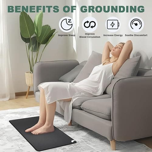 Grounding Mat, 11.8x39 Inch Grounding Pad for Feet Sleep Energy Wellness. Reconnect to The Earth with 15ft Grounding Cord thumbnail 2
