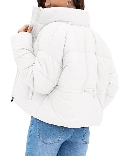 Cityork Women's Winter Quilted Jackets Casual Long Sleeve Puffer Coat Padded Outwear with Pockets thumbnail 2