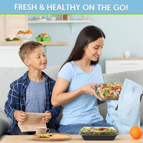 GUANFU Meal Prep Containers 1 Compartment, BPA Free Reusable Food Prep Containers with Lids - Microwave, Freezers & Dishwashers Safe - Stackable Storage Lunch Boxes (10 Pack 28 oz) thumbnail 2