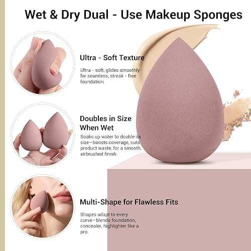 MAANGE Makeup Brush Set 51 PCS Professional Makeup Brushes Soft Foundation Powder Eyeliner Eye Shadow Makeup Brushes Set Travel Make up Brush Kit (Champagne) thumbnail 8